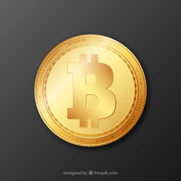 Golden bitcoin background