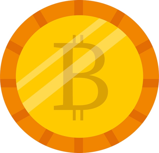 Moneta bitcoin dorata moneta crittografica simbolo bitcoin moneta d'oro illustrazione vettoriale