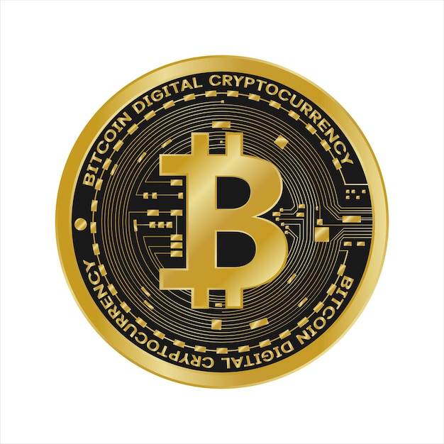 Golden bitcoin digital currency symbols, futuristic digital money,