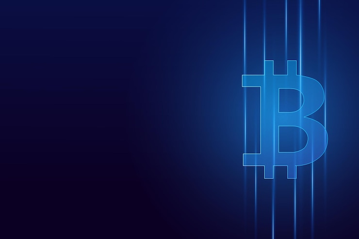 Вектор золотая цифровая валюта биткойн на карте мира футуристические цифровые деньги
