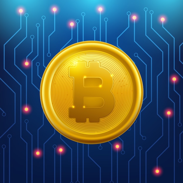 Valuta digitale bitcoin d'oro