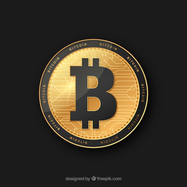 Vector golden and black bitcoin design