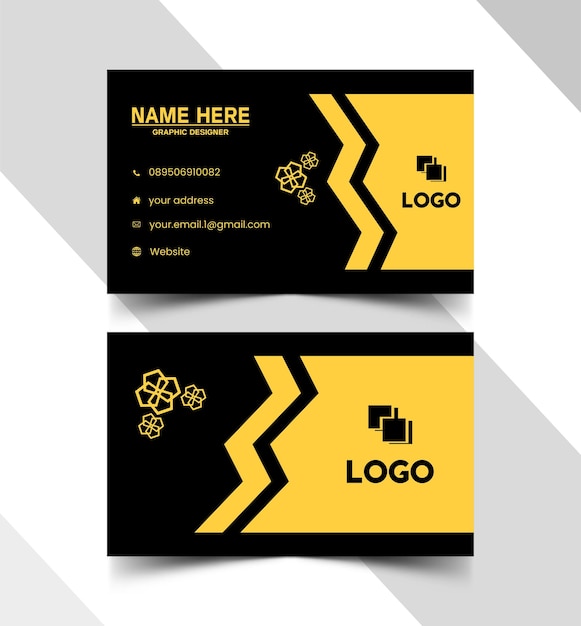 Vector golden black business card template