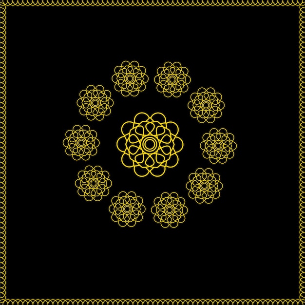 Golden and black geometric shape pattern