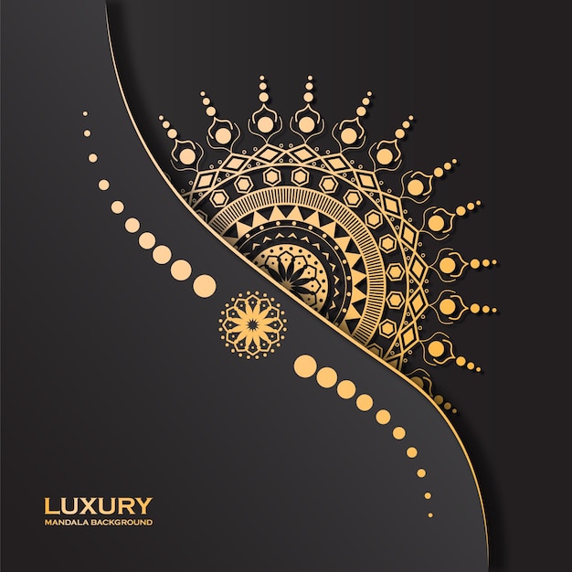 Golden and black luxury mandala background victor