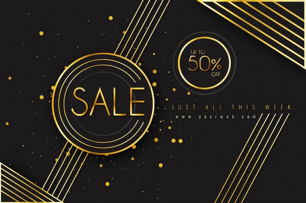 Vector golden and black luxury sale background