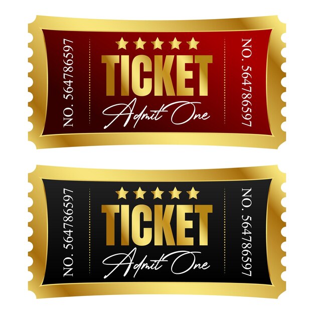 Vector golden and black ticket vector