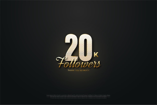 Vector golden black twenty thousand followers background