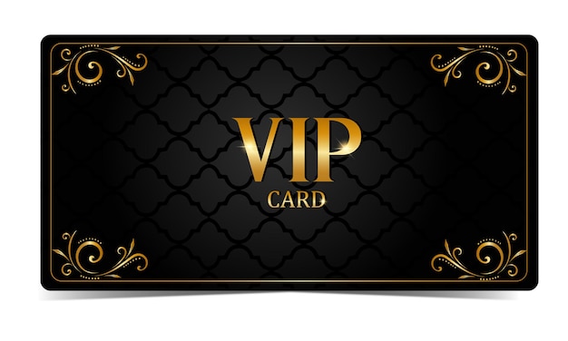 Golden black VIP card with a monogram Vector illustration