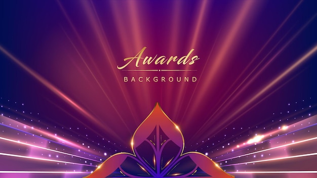 Golden Blue Pink Award Background. Modern Abstract Background.