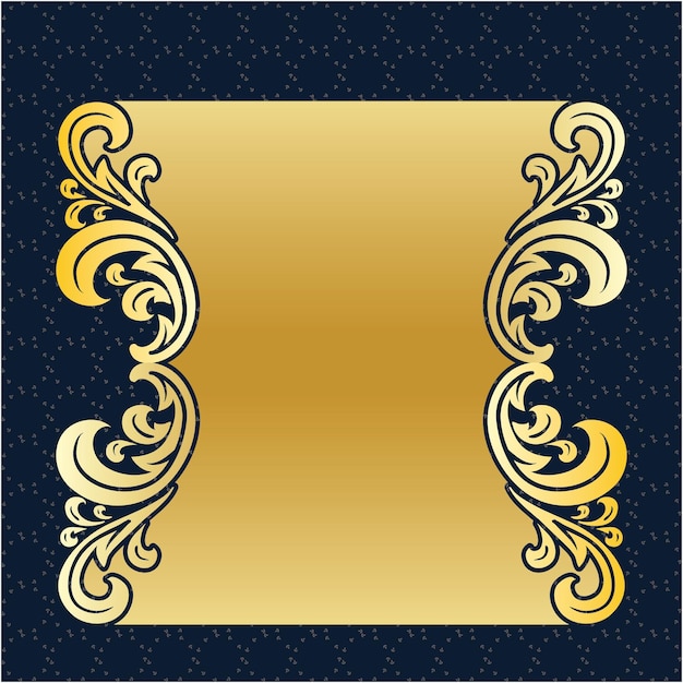 Golden board banner name plate message frame luxury