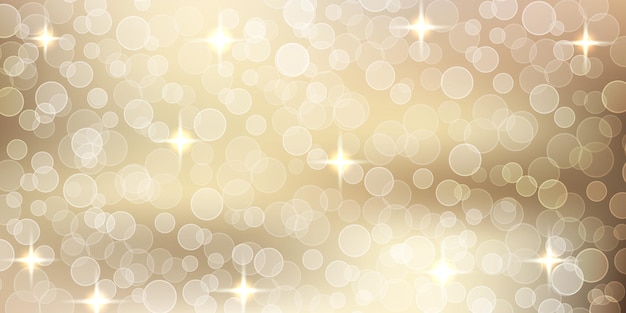 Golden bokeh lights background