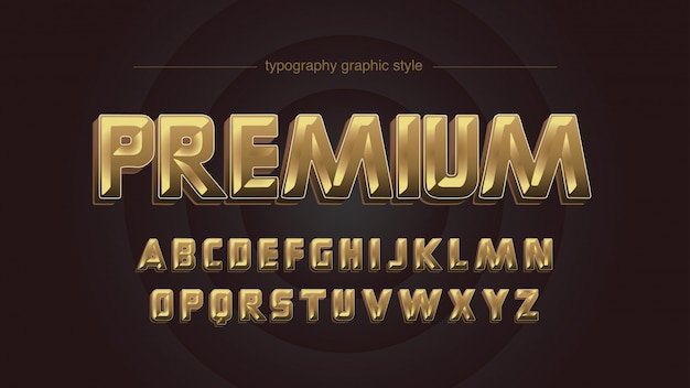 Vector golden bold uppercase typography