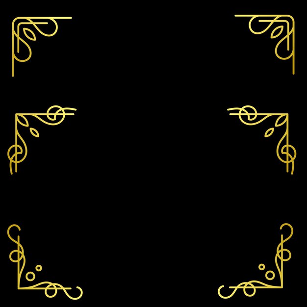 Golden border design vector file