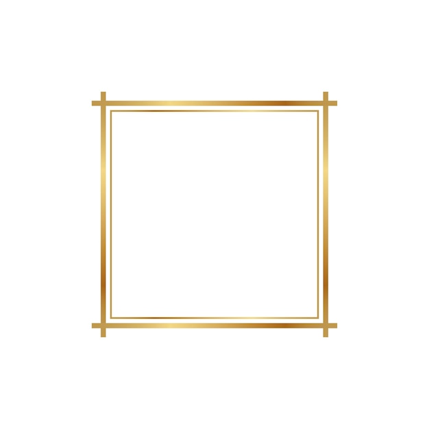 Vector golden border frame square element