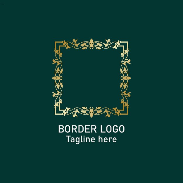 Golden Border Logo Ontwerp Template
