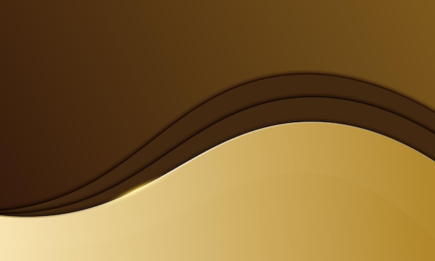 Золотой и коричневый фон волны. Элегантный дизайн для баннера. Векторная иллюстрация.