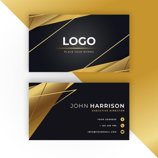 Golden business card template