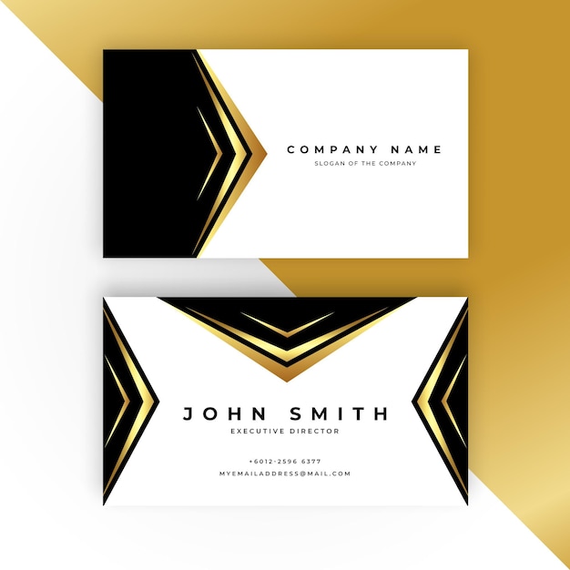 Golden business card template