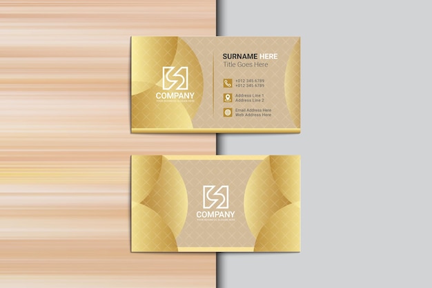 Golden business card template
