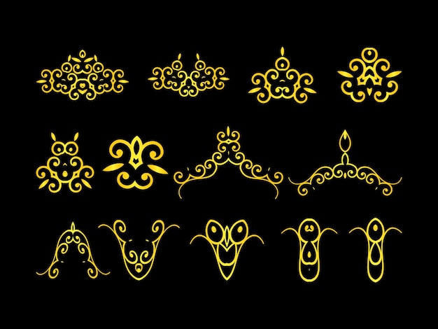 Golden calligraphic ornament design