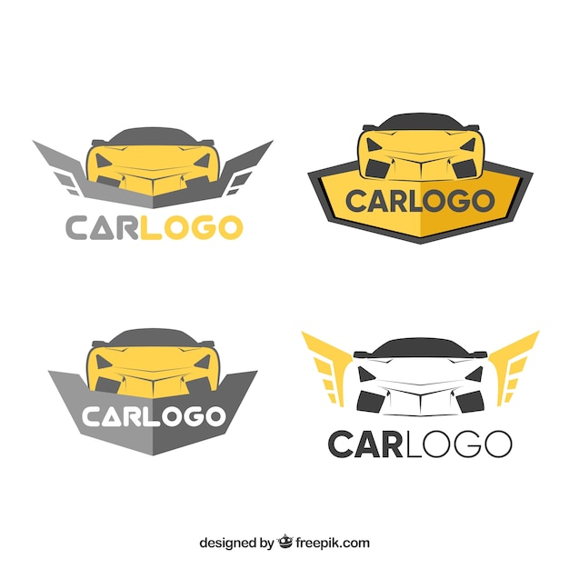 Vector golden car logo pack