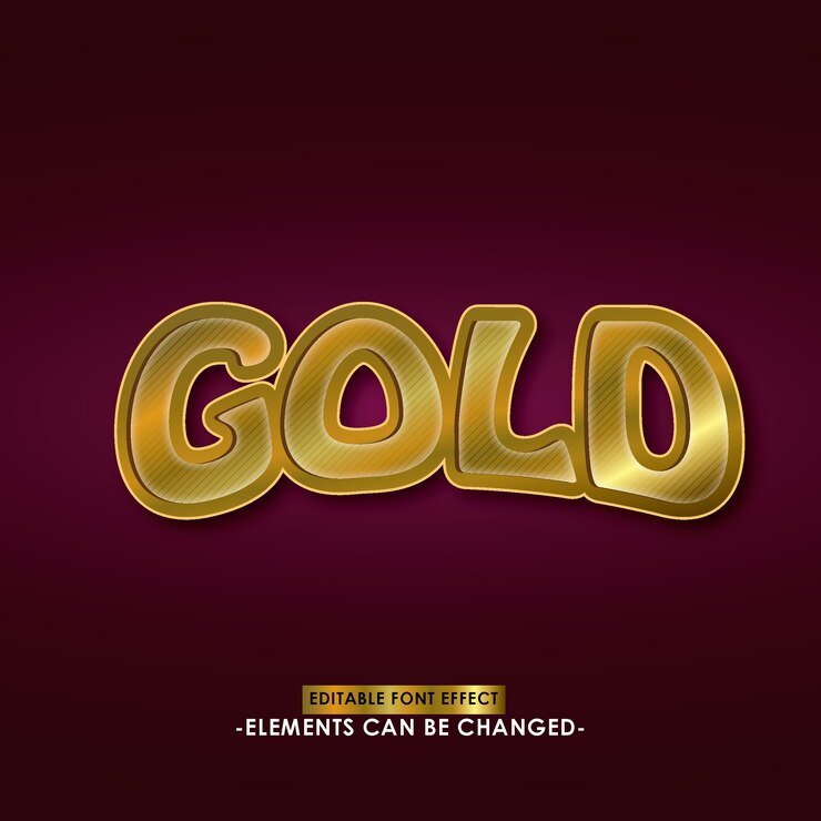 Vector golden cartoon font effect with cartoon 