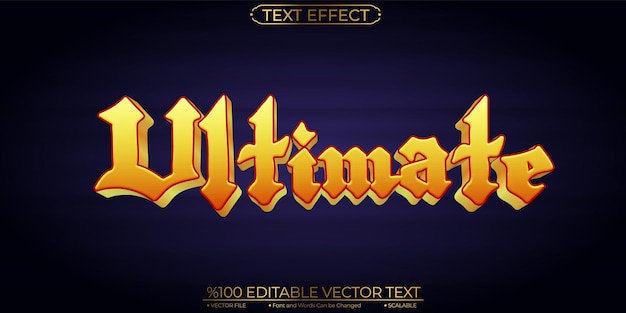 Golden Cartoon Ultimate Editable and Scalable Vector Text Effect