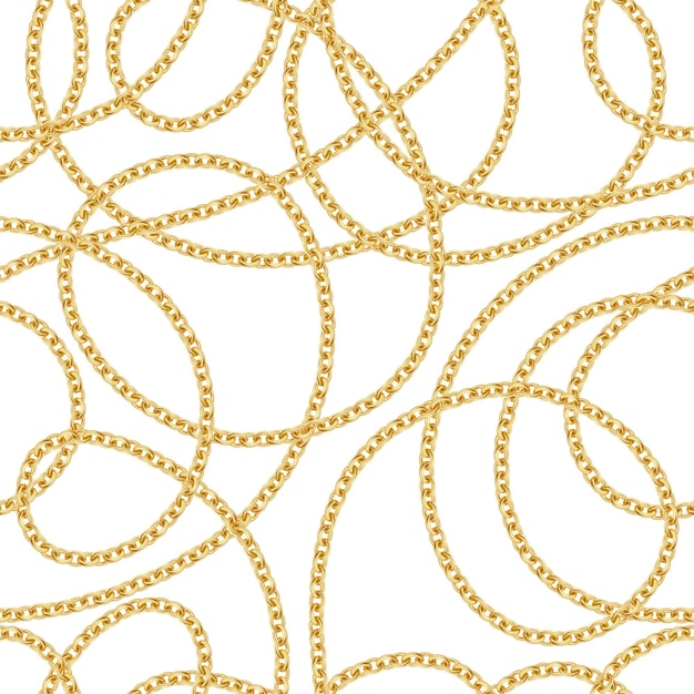 Бесшовный узор золотой цепи для векторной иллюстрации текстильного дизайна