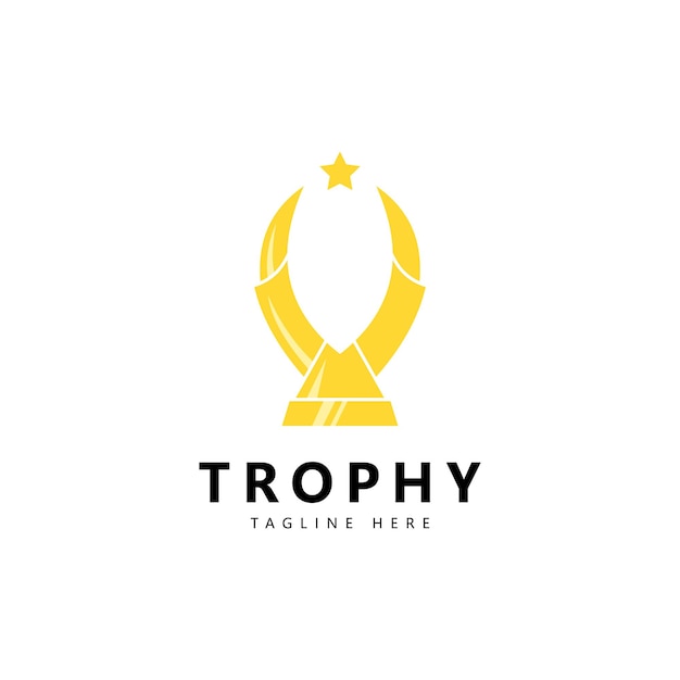 Golden champion trophy champions trophy for winner award logo design inspiration