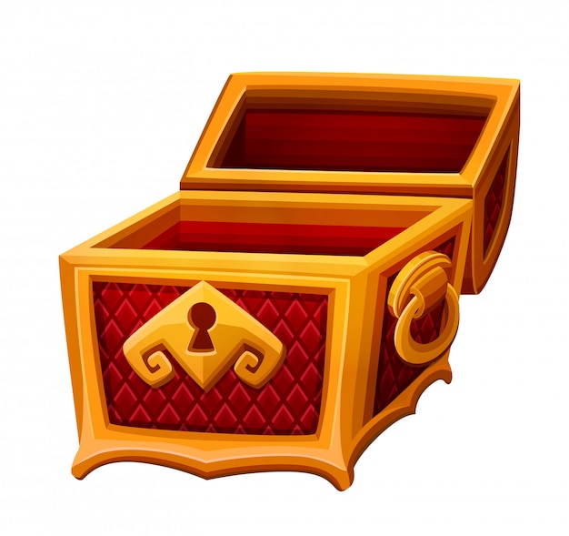 Vector golden chest open