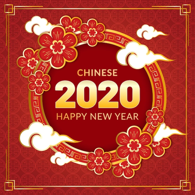 Golden chinese new year concept