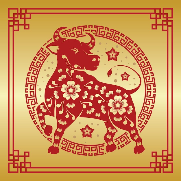 Vector golden chinese new year