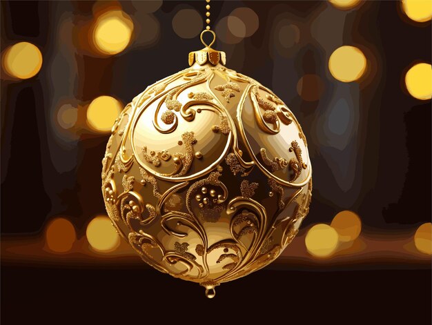 Vector golden christmas ball