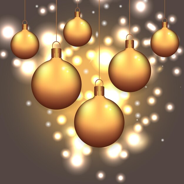 Golden christmas balls background