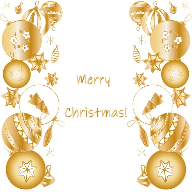 白い背景の上の黄金のクリスマス カード 装飾デザインのモダンなフライヤー テンプレート ベクトル飾りパターン 幸せなお祭りの背景 テキスト メリー クリスマス パーティーの招待状のデザイン