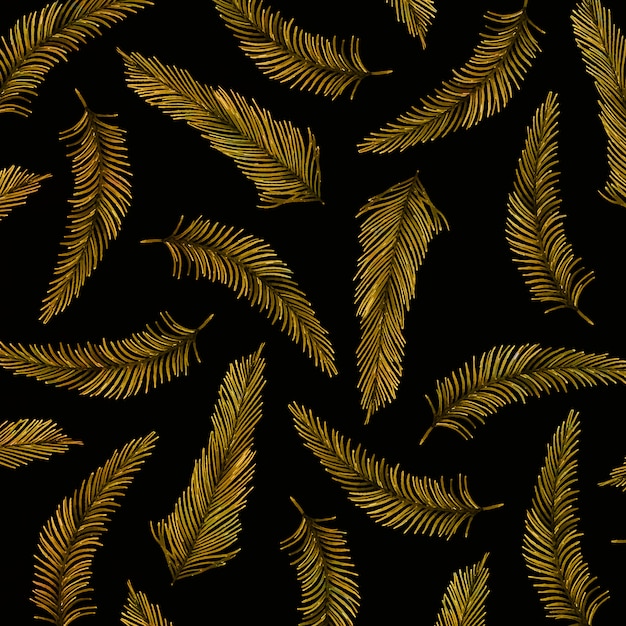 Golden Christmas Pattern Background