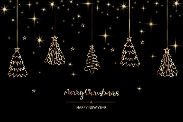 golden christmas poster