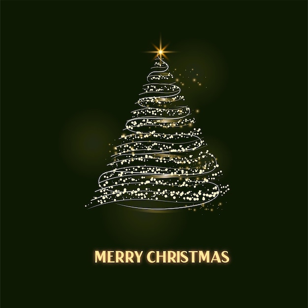 Golden Christmas tree light