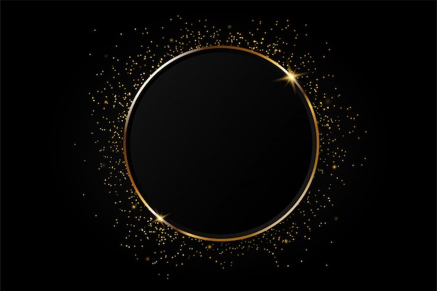 Golden circle abstract background.