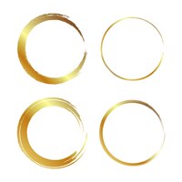Vector golden circle frame, hand-drawn golden circle