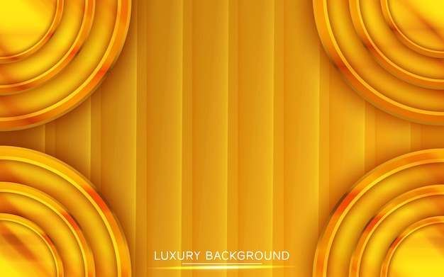 Golden circle frame on yellow background