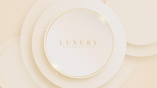 Golden circle lines luxury sparkling on cream pastel color background, Illustration from vector about modern template design that feels precious and expensive.