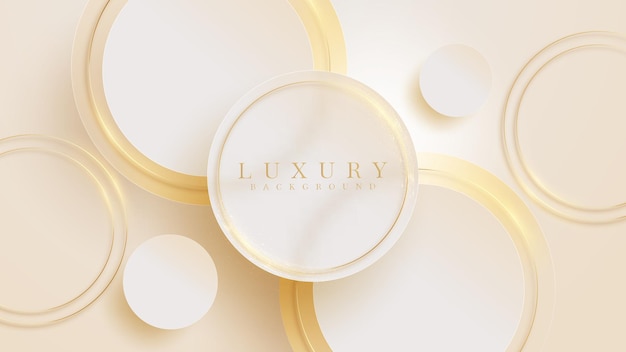 Golden circle luxury background with sparkle light glittering elements.