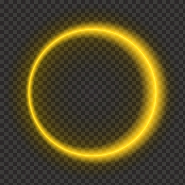 Vector golden circle on a transparent background. the effect of a shining ring with glitter. round golden f