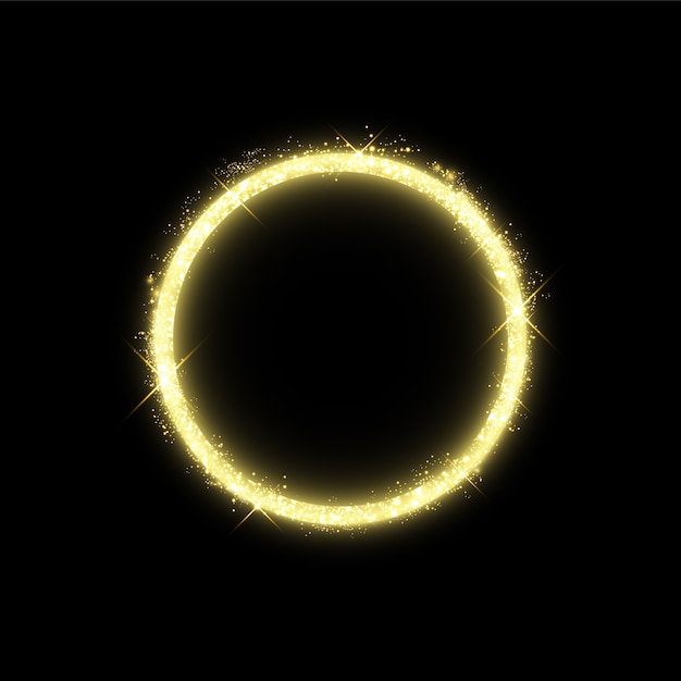 Golden circle with lights effects