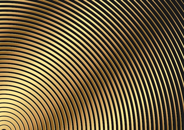 Vector golden circular striped background