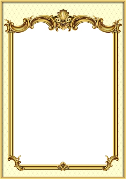 Golden classic rococo baroque frame.