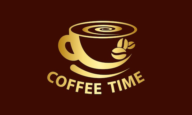 Golden coffee shop logo vector logo for coffee shop