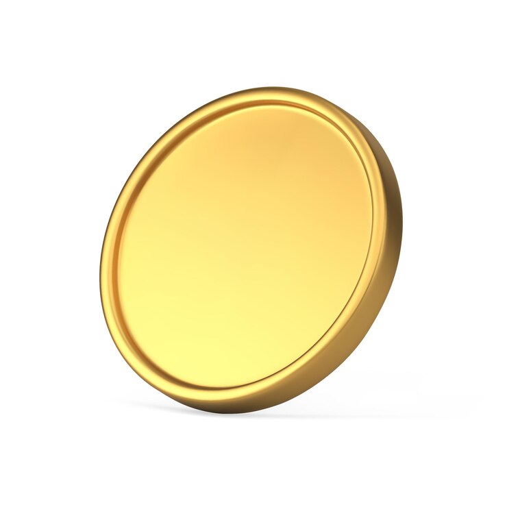 Vector golden coin cash money circle financial lucky fortune lottery win realistic 3d icon vector